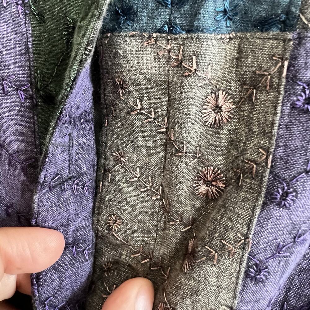 Sacred Threads M/L Patchwork Mixed Print Boho Hip… - image 5